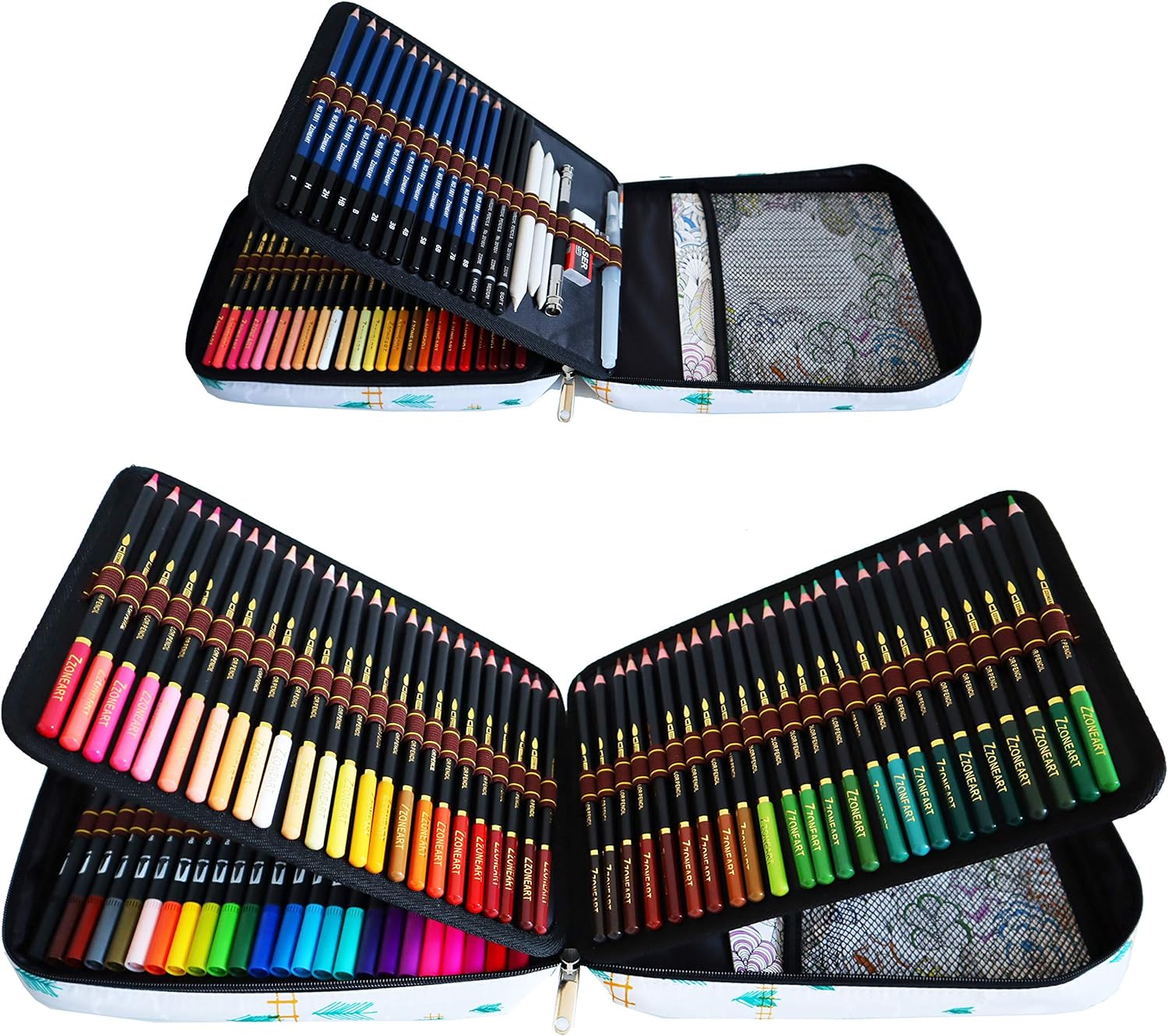 Coffret de crayons aquarelle, feutres pinceaux, crayons, etc.